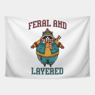 Raccoon Feral And Layered, how to keep warm in winter Tapestry