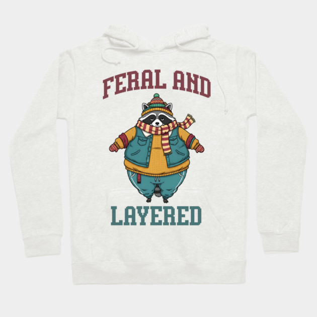 Raccoon Feral And Layered, how to keep warm in winter Hoodie by Luxinda