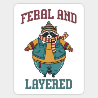 Raccoon Feral And Layered, how to keep warm in winter Sticker