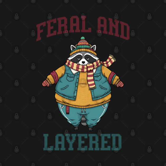 Raccoon Feral And Layered, how to keep warm in winter by Luxinda