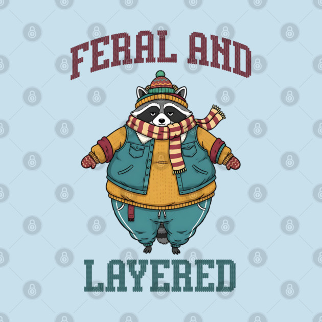 Raccoon Feral And Layered, how to keep warm in winter by Luxinda