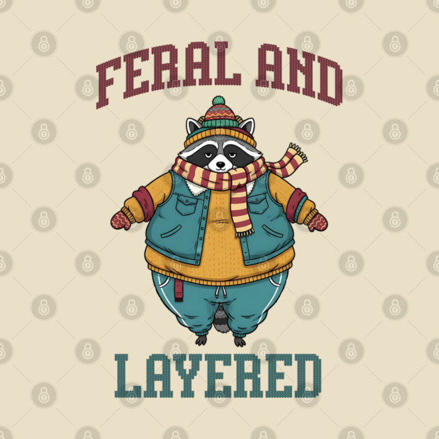 Raccoon Feral And Layered, how to keep warm in winter by Luxinda