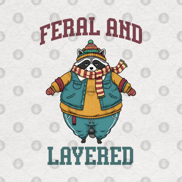 Raccoon Feral And Layered, how to keep warm in winter by Luxinda