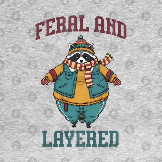 Raccoon Feral And Layered, how to keep warm in winter by Luxinda