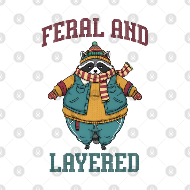 Raccoon Feral And Layered, how to keep warm in winter by Luxinda