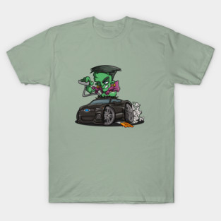 DigiRods Frankenstein Frank The Mechanic Black New Model Mustang Cartoon T-Shirt
