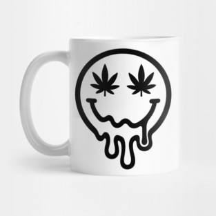 Stoned Weed Smiley Face Design Mug