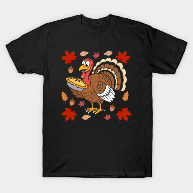 Happy Turkey Pie Feast Autumn Vibes T-Shirt by Creatifly Graphic Tees