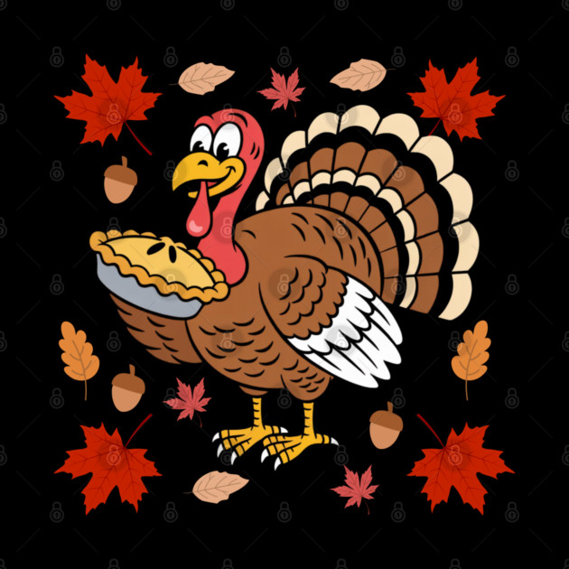Happy Turkey Pie Feast Autumn Vibes by Creatifly Graphic Tees