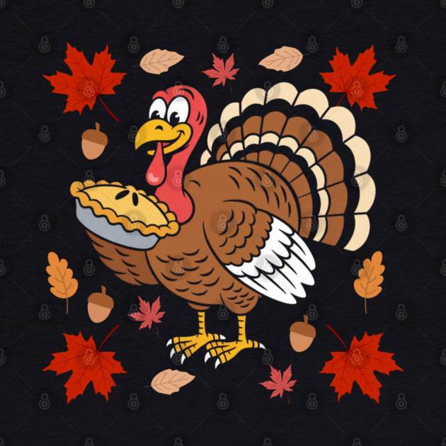 Happy Turkey Pie Feast Autumn Vibes by Creatifly Graphic Tees