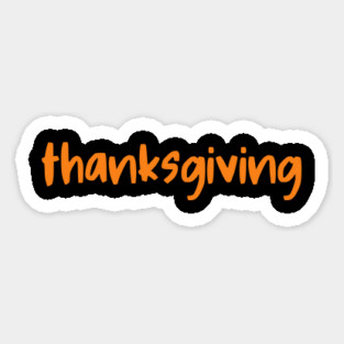 Thanksgiving Orange Lettering Magnet