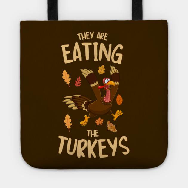 Funny Panicked Thanksgiving Turkey Tote by Creatifly Graphic Tees