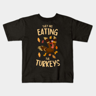 Funny Panicked Thanksgiving Turkey Kids T-Shirt