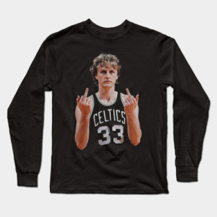 LARRY BIRD RETRO 90s MIDDLE FINGER Long Sleeve T-Shirt