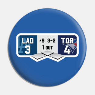 Dodgers  vs Blue Jays World-Series-Scoreboard, Dodgers  WIN, Top of the ninth inning Pin