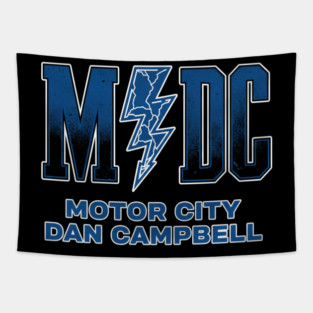 Detroit Lions MCDC Motor City And Dan Campbell Tapestry