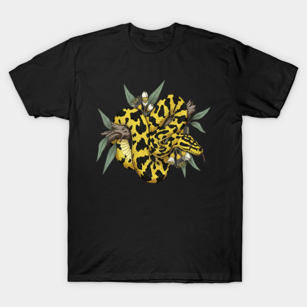 Yellow Carpet Python with Eucalyptus T-Shirt by BirdsnStuff