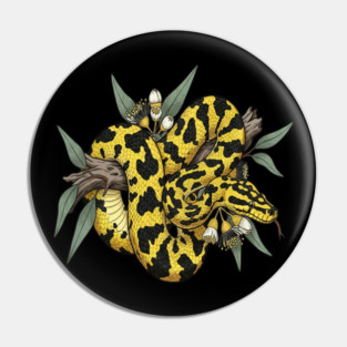 Yellow Carpet Python with Eucalyptus Pin