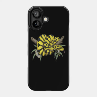 Yellow Carpet Python with Eucalyptus Leaves Phone Case