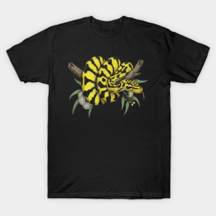 Yellow Carpet Python with Eucalyptus Leaves T-Shirt