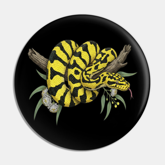 Yellow Carpet Python with Eucalyptus Leaves Pin by BirdsnStuff