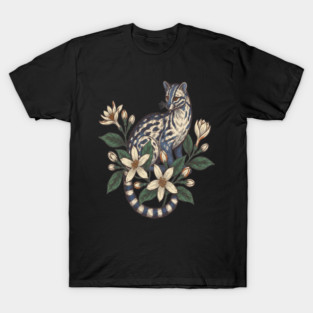 Civet Cat with Botanical Jasmine T-Shirt