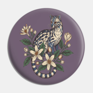 Civet Cat with Botanical Jasmine Pin