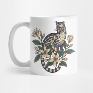 Civet Cat with Botanical Jasmine Mug