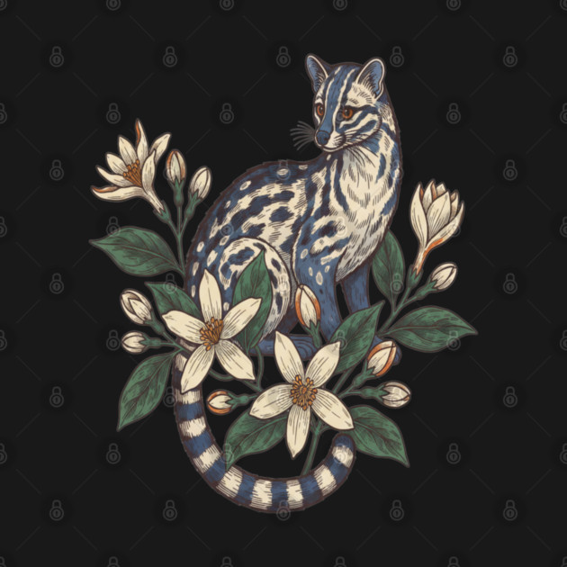 Civet Cat with Botanical Jasmine by BirdsnStuff