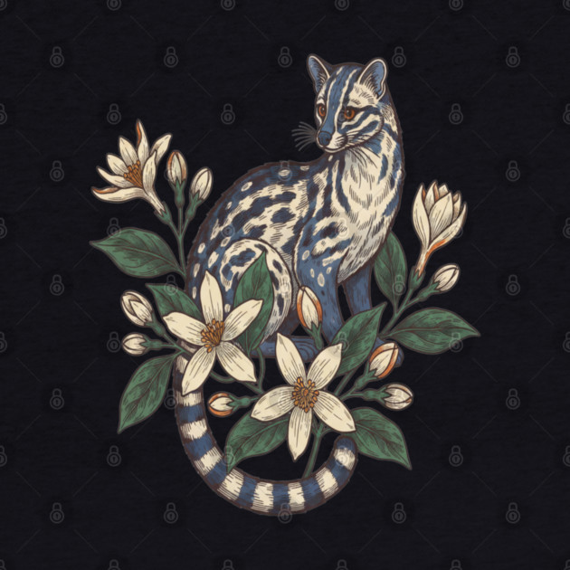 Civet Cat with Botanical Jasmine by BirdsnStuff