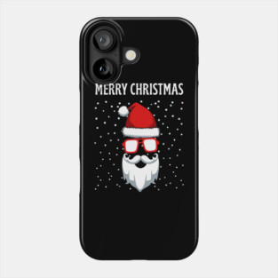 Cool Santa Face with Snow Christmas Phone Case
