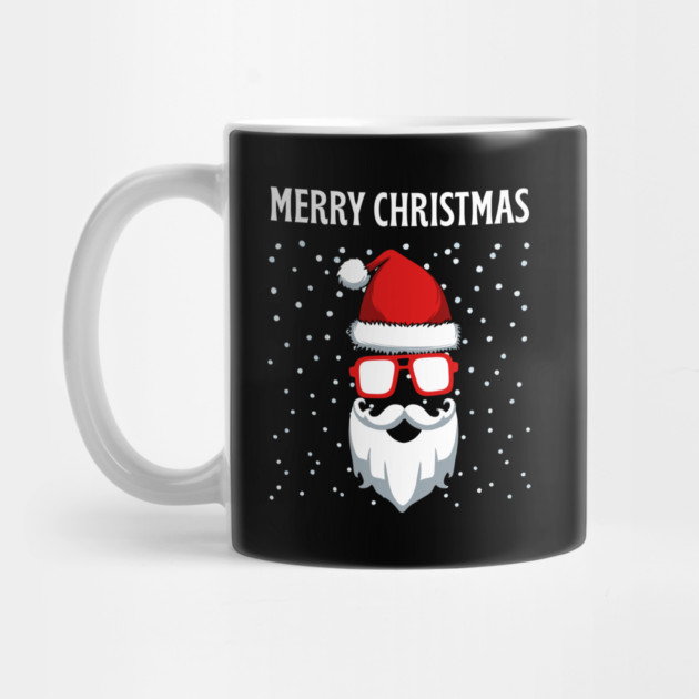 Cool Santa Face with Snow Christmas by Creatifly Graphic Tees