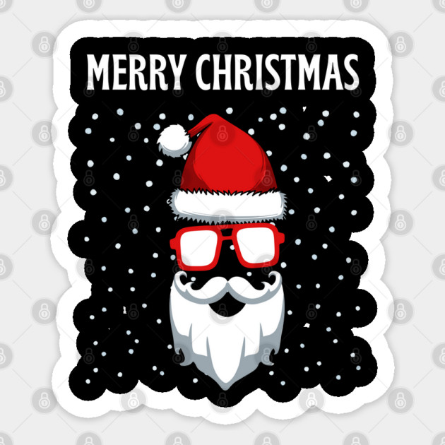 Cool Santa Face with Snow Christmas Sticker by Creatifly Graphic Tees