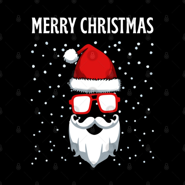 Cool Santa Face with Snow Christmas by Creatifly Graphic Tees