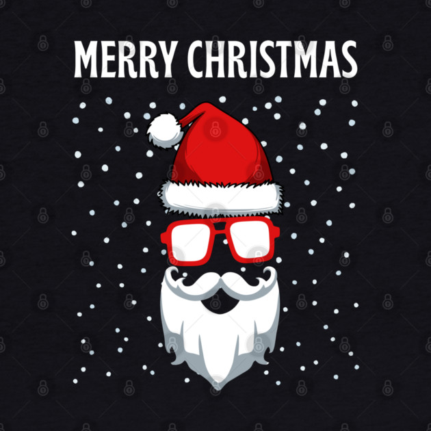 Cool Santa Face with Snow Christmas by Creatifly Graphic Tees