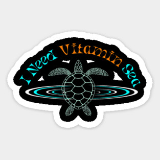 Turtle Pet I Need Vitamin Sea Water Ripple Effect Sea Turtle Sticker