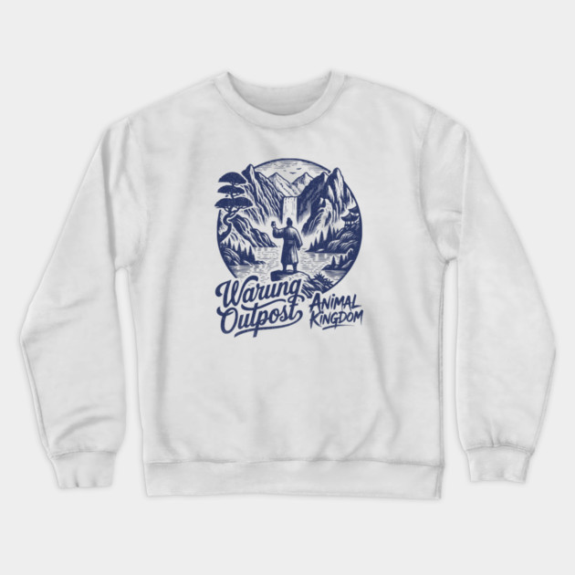The Warung Outpost Adult Drinking at Animal Kingdom Orlando Distressed Look Crewneck Sweatshirt by Joaddo