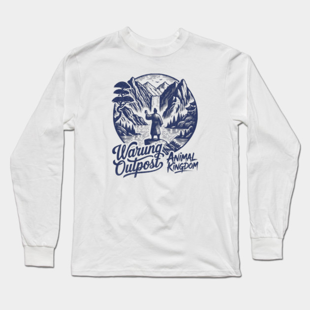 The Warung Outpost Adult Drinking at Animal Kingdom Orlando Distressed Look Long Sleeve T-Shirt by Joaddo