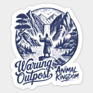 The Warung Outpost Adult Drinking at Animal Kingdom Orlando Distressed Look Sticker
