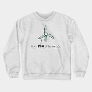 Renewable Energy Fan – Wind Turbine Illustration Crewneck Sweatshirt