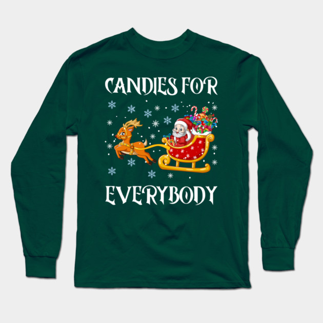 Candy Filled Santa Sleigh Fun Long Sleeve T-Shirt by Creatifly Graphic Tees