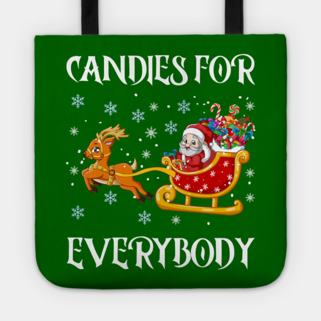 Candy Filled Santa Sleigh Fun Tote by Creatifly Graphic Tees
