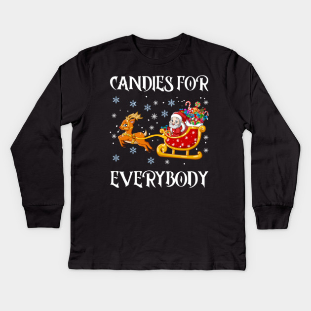 Candy Filled Santa Sleigh Fun Kids Long Sleeve T-Shirt by Creatifly Graphic Tees