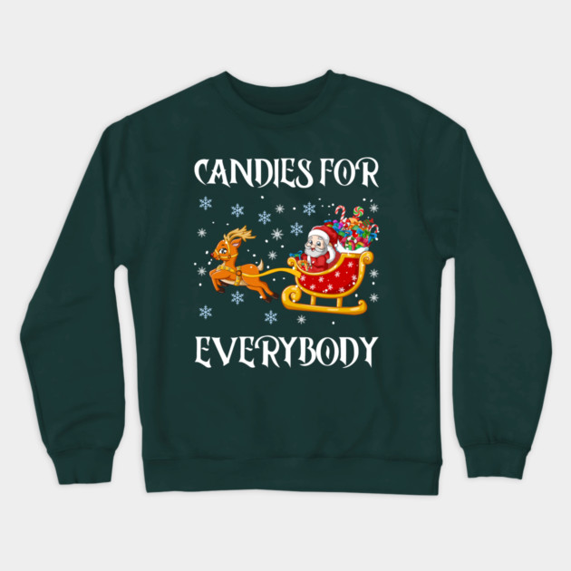 Candy Filled Santa Sleigh Fun Crewneck Sweatshirt by Creatifly Graphic Tees