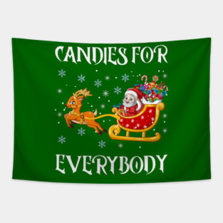 Candy Filled Santa Sleigh Fun Tapestry