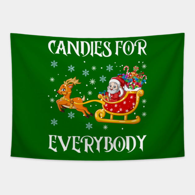 Candy Filled Santa Sleigh Fun Tapestry by Creatifly Graphic Tees