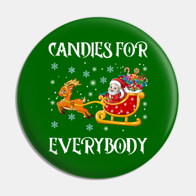 Candy Filled Santa Sleigh Fun Pin by Creatifly Graphic Tees