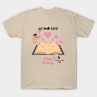 Happy Reading Kids Illustration — Cute Book Lover Art Design T-Shirt