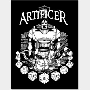 RPG Class Series: Artificer - White Text Posters and Art