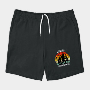 Retro Christmas Squatch Holiday Shorts